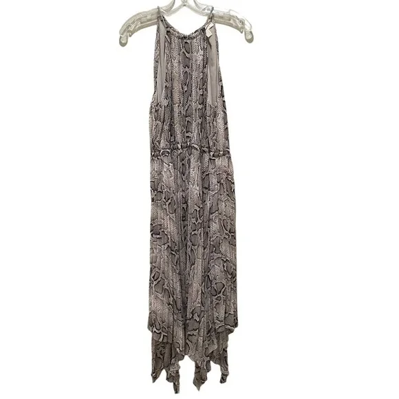 Michael Michael Kors Pleated Snake Print Georgette Halter Dress Size Large - Picture 3 of 11